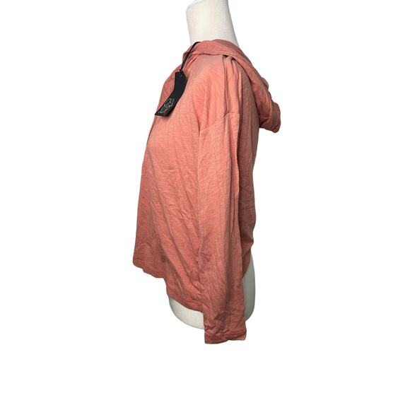 NWT Women's Chaser pink long sleeve 1/2 button lightweight hoodie - Small - Picture 2 of 5